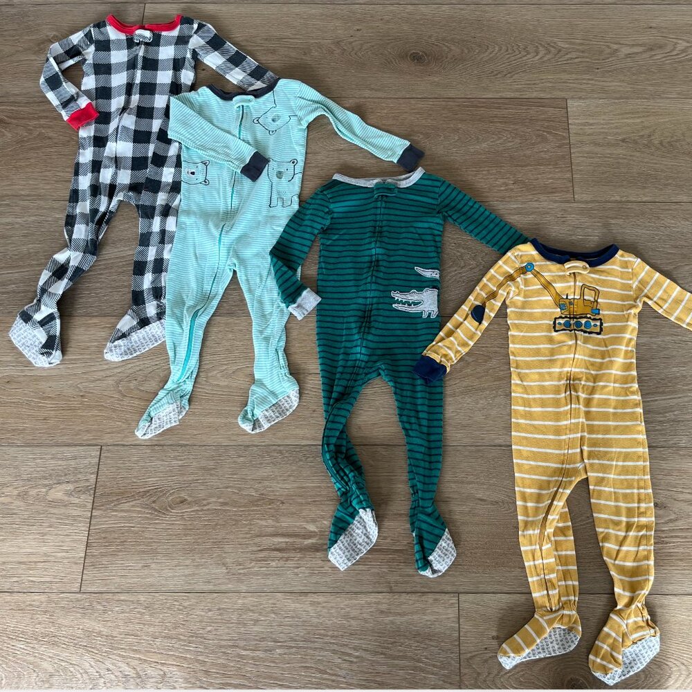 Carter's Boys 24 Month Footie Pajama Bundle of 4 Pieces 100% Cotton